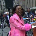 Deborah Roberts’s pink plaid coat on Today