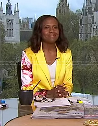 Deborah’s yellow floral blazer on Good Morning America