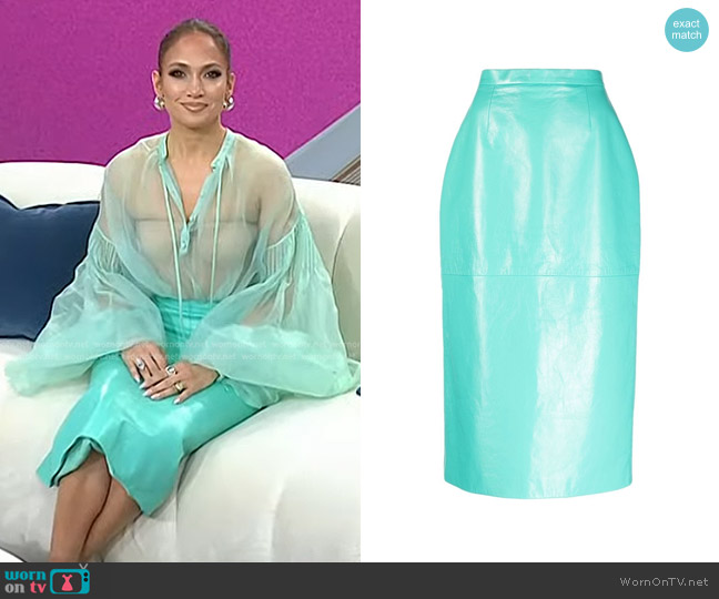 Del Core Leather Pencil Skirt worn by Jennifer Lopez on Today