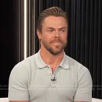 Derek Hough’s textured polo shirt on E! News