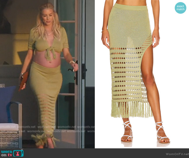 Devon Windsor Nikki Skirt worn by Heather Rae Young on Selling Sunset