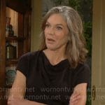 Diane’s black cowl-neck top on The Young and the Restless