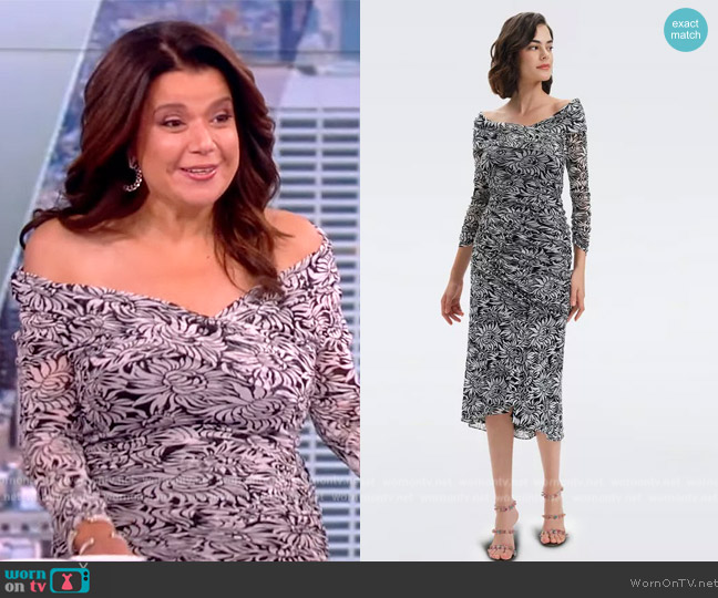 Diane Von Furstenberg Ganesa Mesh Midi Dress worn by Ana Navarro on The View