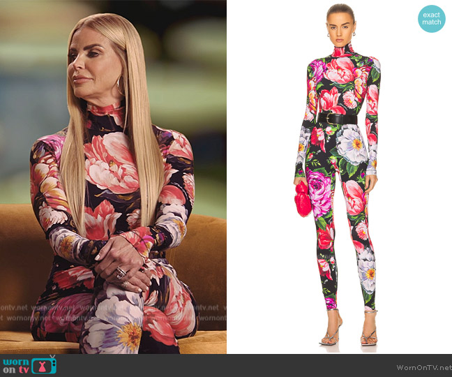 Dolce & Gabbana Long Sleeve Printed Jumpsuit worn by  on The Real Housewives Ultimate Girls Trip