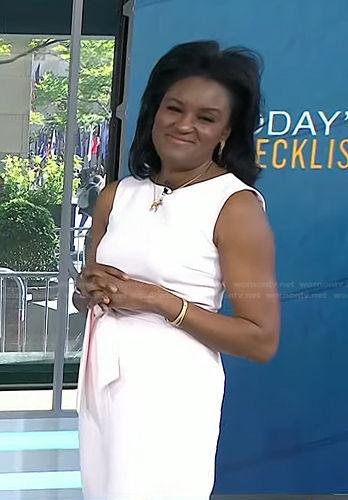 Dr. Angela Lamb’s pale pink tie waist dress on Today