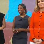 Dr. Christina Madison’s grey twisted sheath dress on Good Morning America