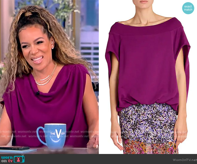 Dries Van Noten Hamels Off-The-Shoulder Sweater worn by Sunny Hostin on The View