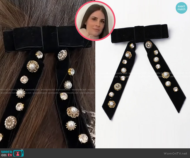 Duplantis Velvet Hairbow worn by Erica Wark on Access Hollywood