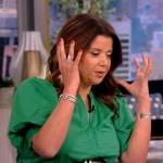 Ana’s green puff sleeve dress on The View