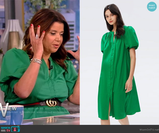 WornOnTV: Ana’s green puff sleeve dress on The View | Ana Navarro ...