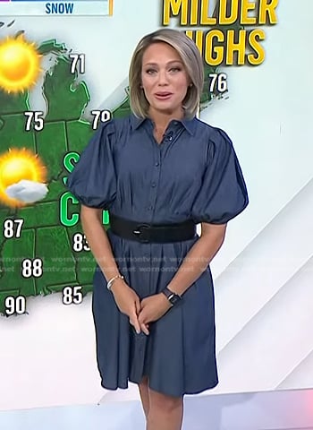 Dylan’s blue puff sleeve shirtdress on Today