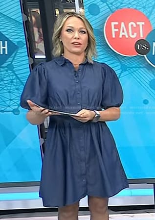 Dylan's blue puff sleeve shirtdress on Today