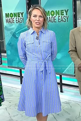 Dylan’s blue striped shirtdress on Today