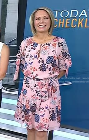 Dylan's pink floral tie sleeve dress on Today