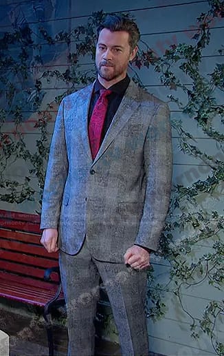 EJ’s grey plaid suit on Days of our Lives