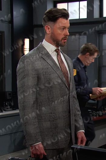 EJ’s grey plaid suit on Days of our Lives