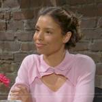 Elena’s pink collared cutout sweater on The Young and the Restless