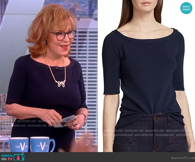 Elie Tahari Braided Short-Sleeve Sweater worn by Joy Behar on The View