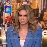 Ellison Barber’s blue double breasted blazer suit on NBC News Daily