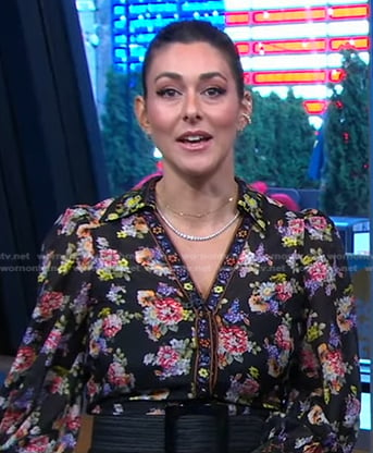 Erielle’s black floral blouse on Good Morning America