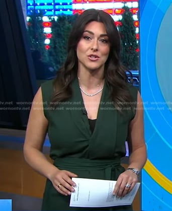 Erielle’s green sleeveless wrap dress on Good Morning America