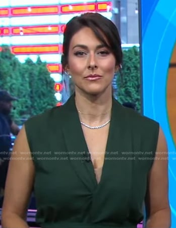 Erielle’s green sleeveless wrap dress on Good Morning America