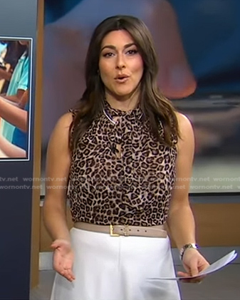 Erielle’s leopard tie neck top on Good Morning America