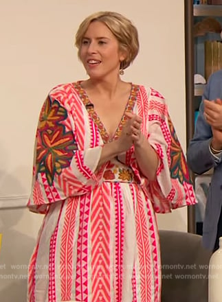 Erin Napier’s pink embroidered dress on The Drew Barrymore Show