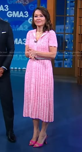 Eva’s pink ribbed polo dress on Good Morning America