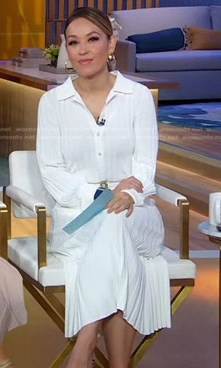 Eva's white ribbed polo dress on Good Morning America