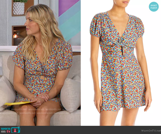 Faithfull the Brand Louela Floral Print Mini Dress worn by Amanda Kloots on The Talk