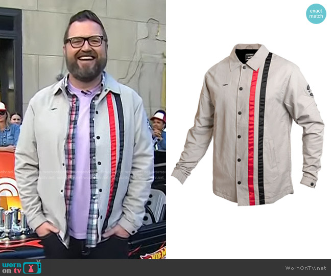 Fasthouse Elite Hot Wheels Jacket in Light Gray worn by Rutledge Wood on Today