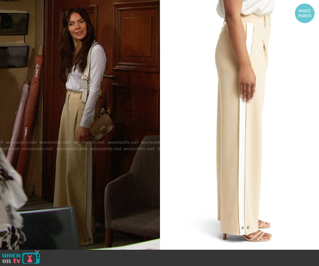 Favorite Daughter The Margaret Wide Leg Pants worn by Taylor Hayes (Krista Allen) on The Bold and the Beautiful