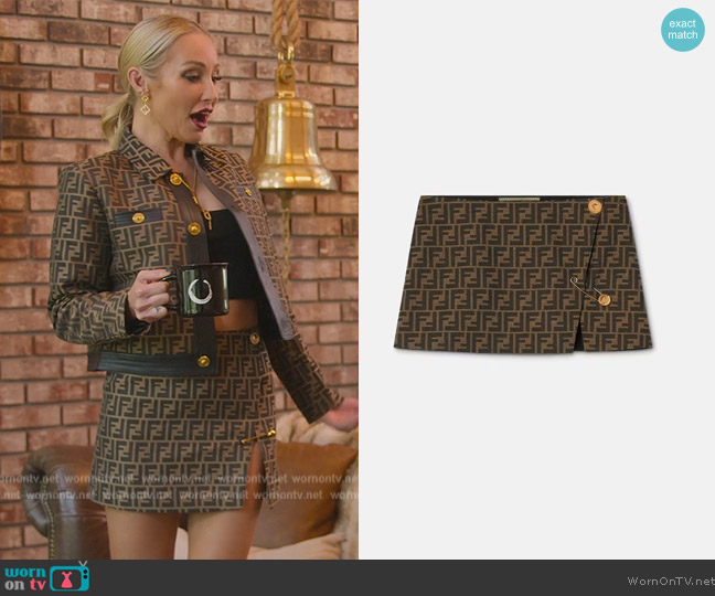 WornOnTV: Heather's black monogram coat and skirt on The Real