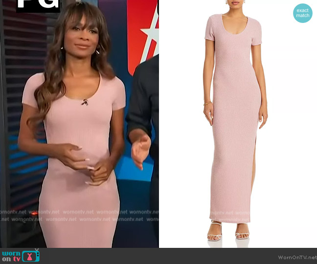 Fore Maxi T-Shirt Dress worn by Zuri Hall on Access Hollywood