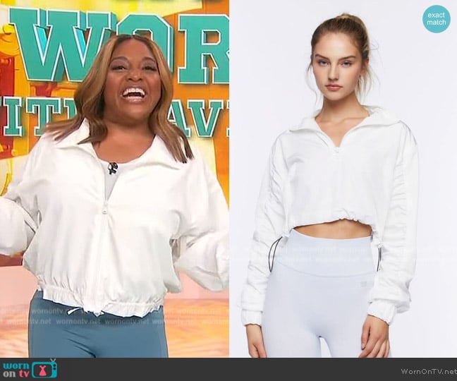 Forever 21 Active Ruched-Sleeve Windbreaker worn by Sherri Shepherd on Sherri