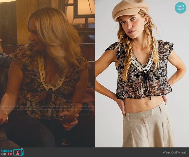 Free People Rylee Printed Top worn by Davia (Emma Hunton) on Good Trouble