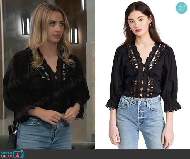 Free People Louella Top worn by Josslyn Jacks (Eden McCoy) on General Hospital