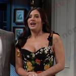 Gabi’s black floral dress on Days of our Lives