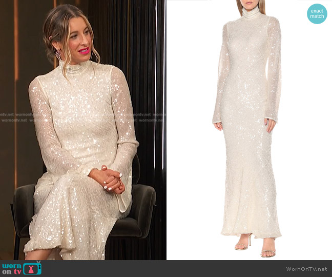 Galvan London Blenheim Sequined Bridal Gown worn by Andrea Lavinthal on E! News