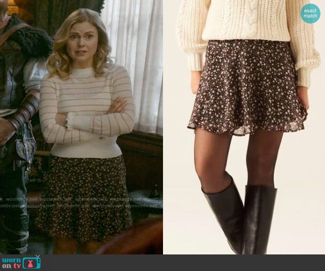 Garcia Floral Skirt worn by Sam (Rose McIver) on Ghosts