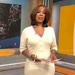 Gayle King’s cream rib knit dress on CBS Mornings