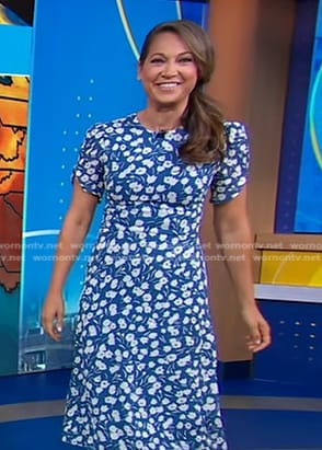 Ginger's blue floral dress on Good Morning America