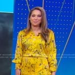 Ginger’s yellow floral long sleeve dress on Good Morning America