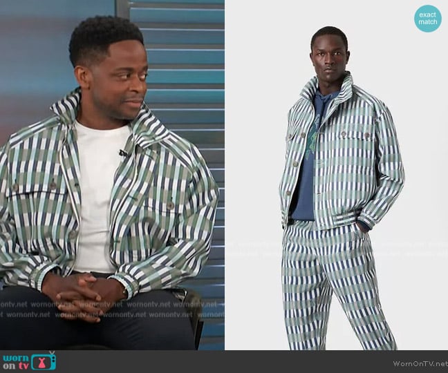 Giorgio Armani Cotton and Cashmere Jacket worn by Dule Hill on Access Hollywood