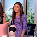 Gretta Monahan’s blue floral ruched mini dress on The View