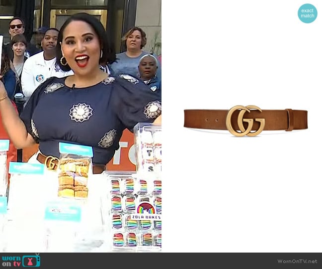 Gucci GG Marmont Leather Belt worn by Alejandra Ramos on Today