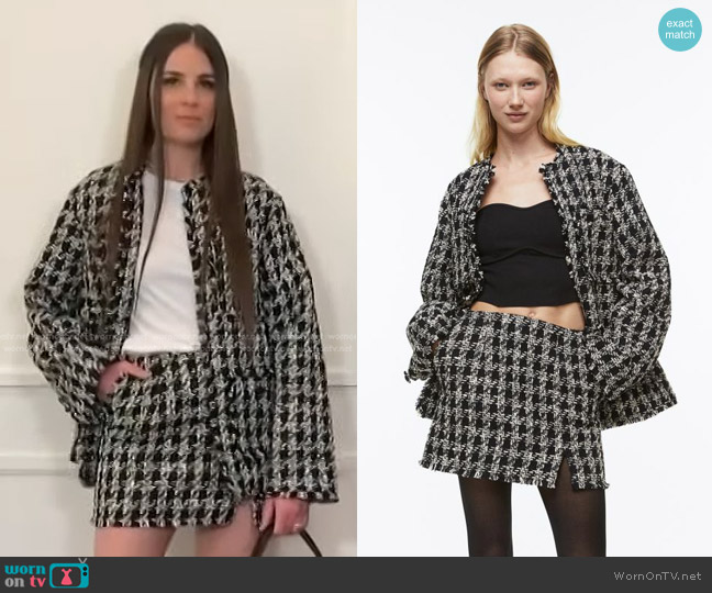 H&M Boucle Jacket and Skirt worn by Erica Wark on Access Hollywood