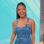 Halle Bailey’s denim button down dress on Sherri