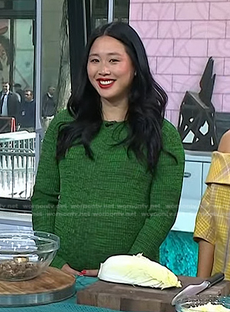 Hannah Cheng's green knit dress on Today